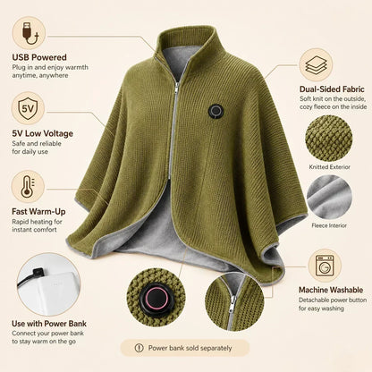 🔥 Christmas Sale — 50% OFF! ❄️ Stay Warm All Winter — Portable Electric Heated Blanket Shawl